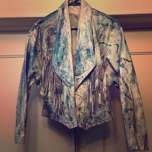 Reconstructed leather jacket